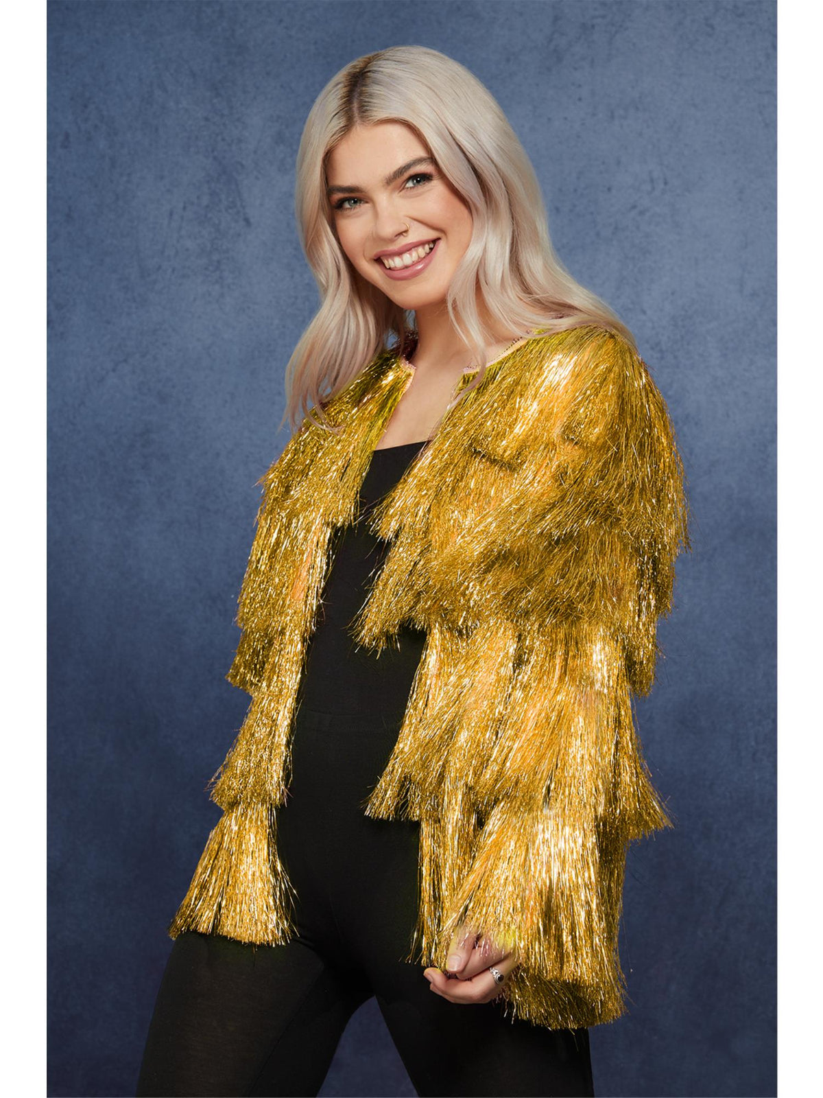 FEVER TINSEL FESTIVAL JACKET, GOLD - PLUS - Back
