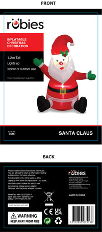 SANTA CLAUS INFLATABLE - 4FT TALL - Packaging