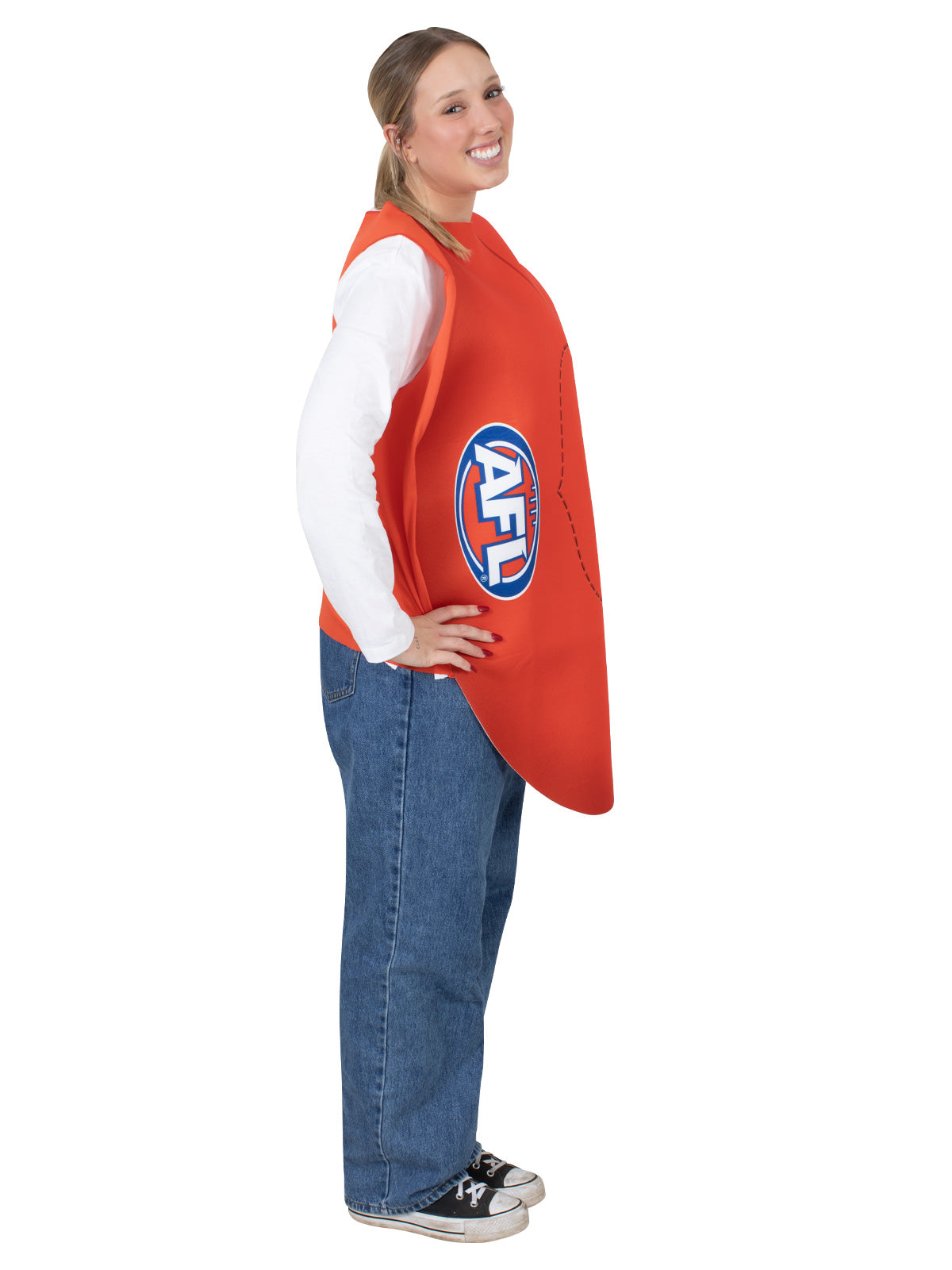 AFL FOOTY TABARD COSTUME, ADULT - ONE SIZE - Packaging