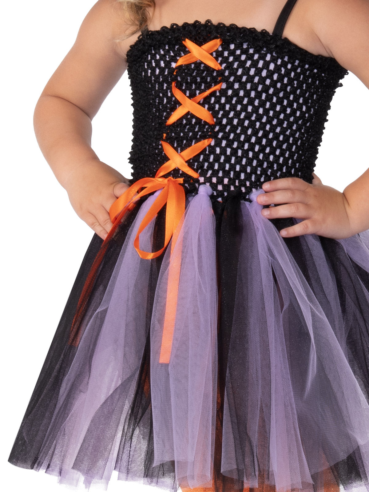 WITCH PURPLE &amp; ORANGE COSTUME, CHILD - Side
