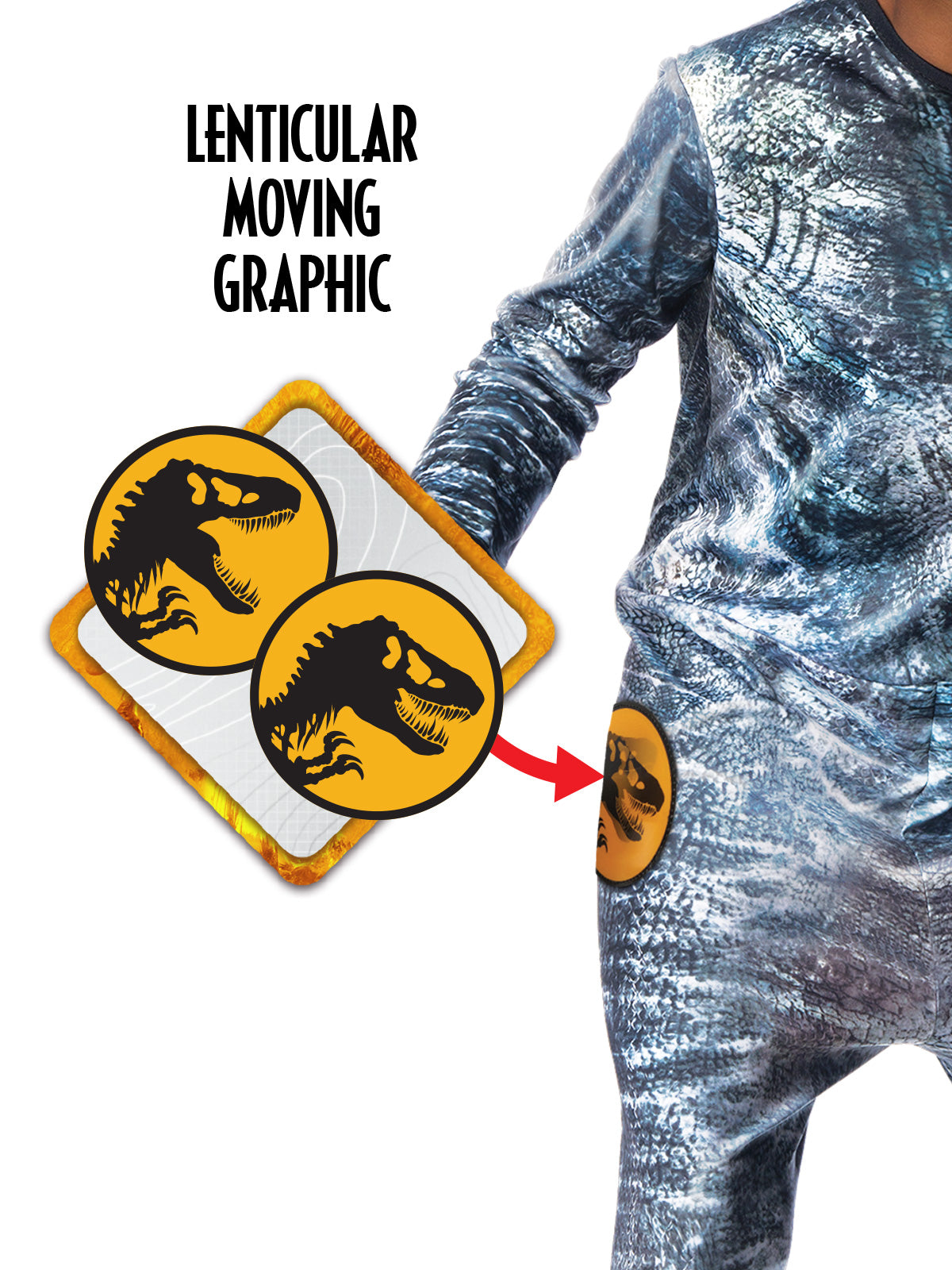 VELOCIRAPTOR BLUE DELUXE LENTICULAR, CHILD - Packaging