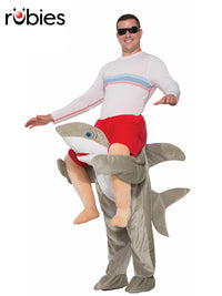 SHARK PIGGY BACK COSTUME, ADULT - STD - Front