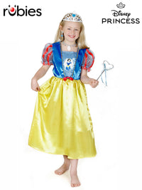 SNOW WHITE GLITTER CLASSIC COSTUME, CHILD - 6-8 YRS - Front