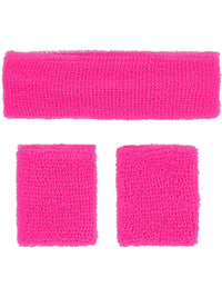 80S NEON SWEATBANDS, PINK - Back