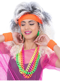 80S NEON SWEATBANDS, ORANGE - Front