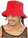 90S RED FUR BUCKET HAT, ADULT - Front