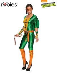 TMNT MICHELANGELO JUMPSUIT, ADULT - Front