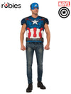 CAPTAIN AMERICA COSTUME TOP, ADULT - Front
