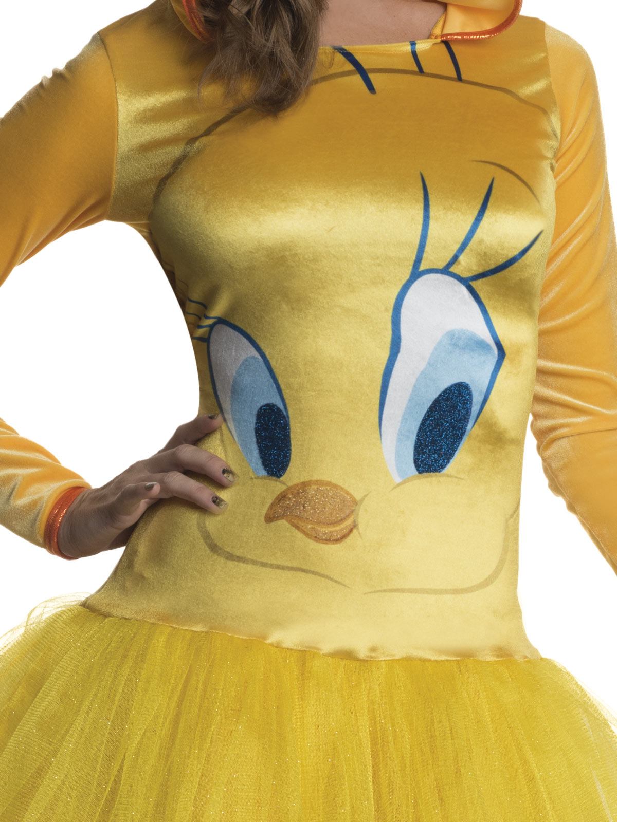 TWEETY HOODED TUTU DRESS, ADULT - Side
