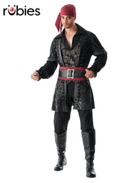 BLACK BEARD DELUXE COSTUME, ADULT - STD - Front