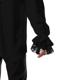 RUFFLED PIRATE SHIRT BLACK, ADULT - Side