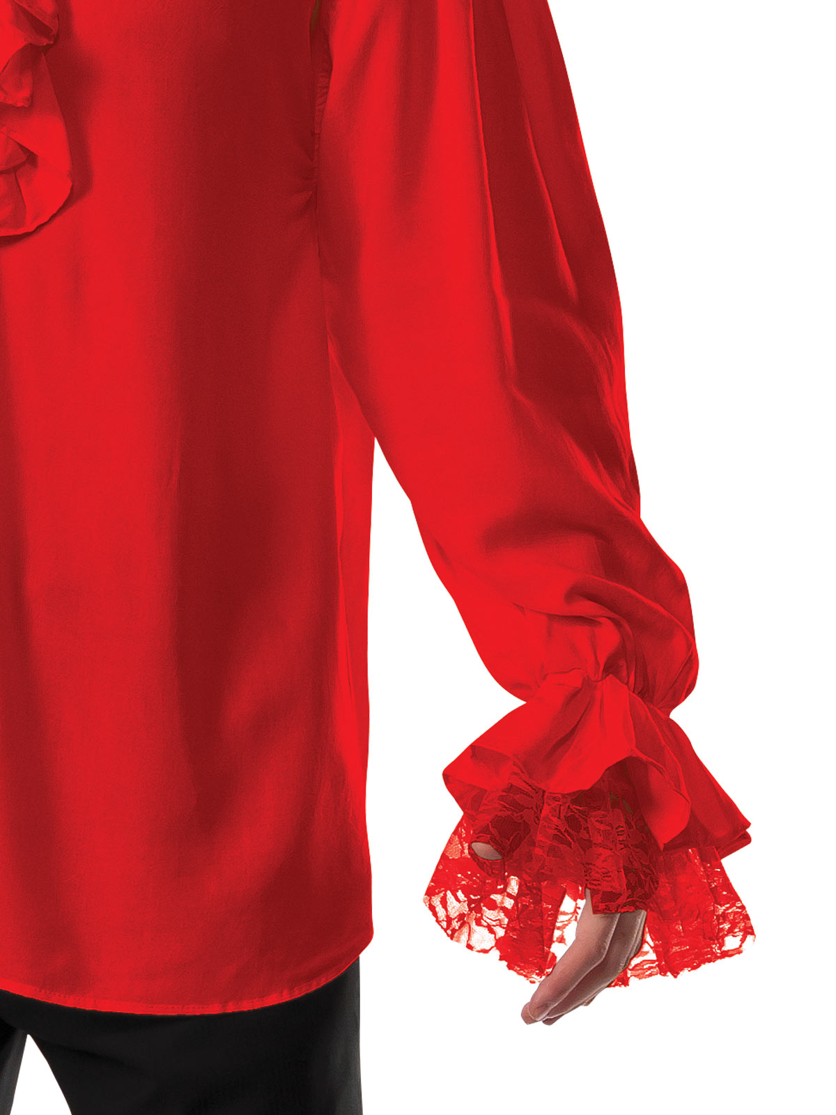 RUFFLED PIRATE SHIRT RED, ADULT - Side