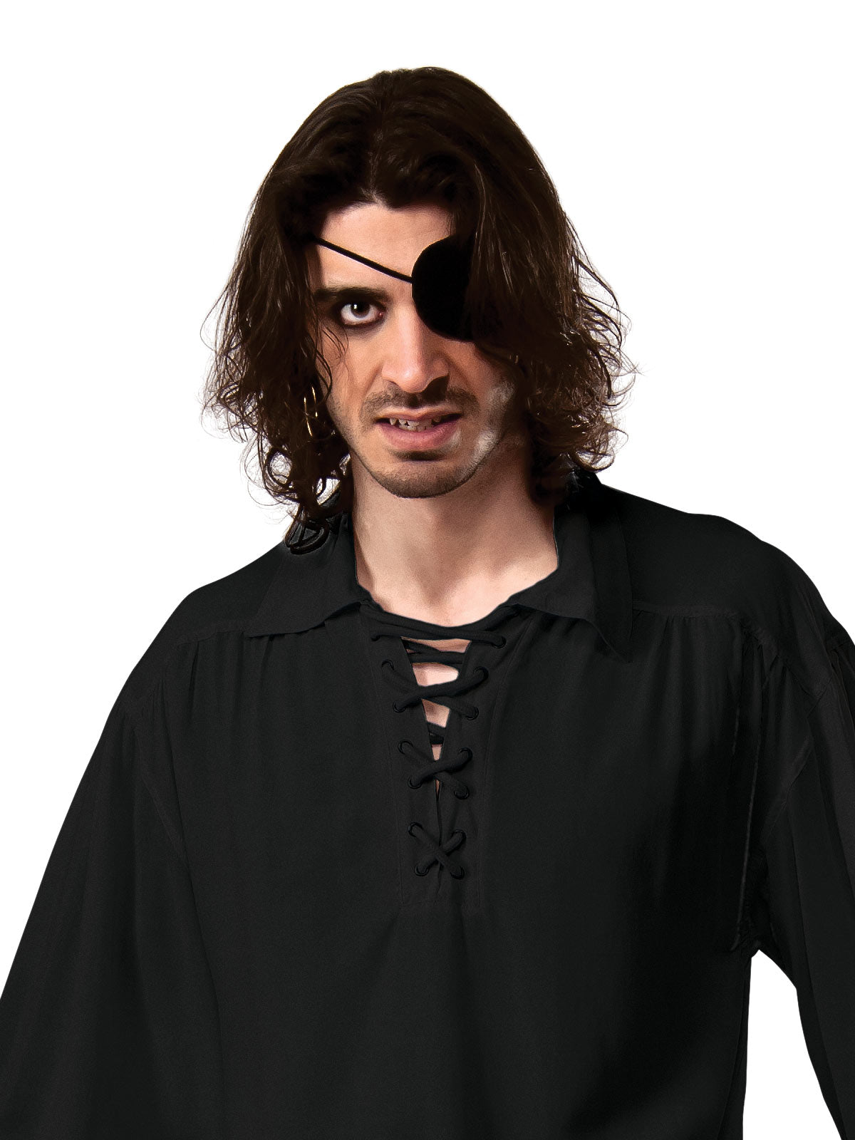 COTTON PIRATE SHIRT BLACK, ADULT - Back