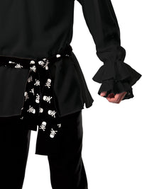 COTTON PIRATE SHIRT BLACK, ADULT - Side