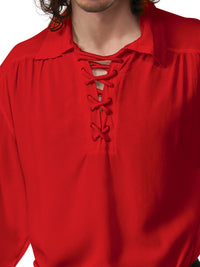 COTTON PIRATE SHIRT RED, ADULT - Back