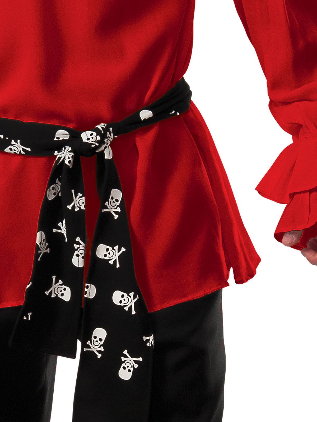 COTTON PIRATE SHIRT RED, ADULT - Side