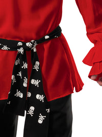COTTON PIRATE SHIRT RED, ADULT - Side