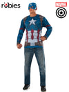 CAPTAIN AMERICA COSTUME TOP, ADULT - Front