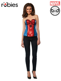 SPIDER-GIRL SEQUINED CORSET, ADULT - Front