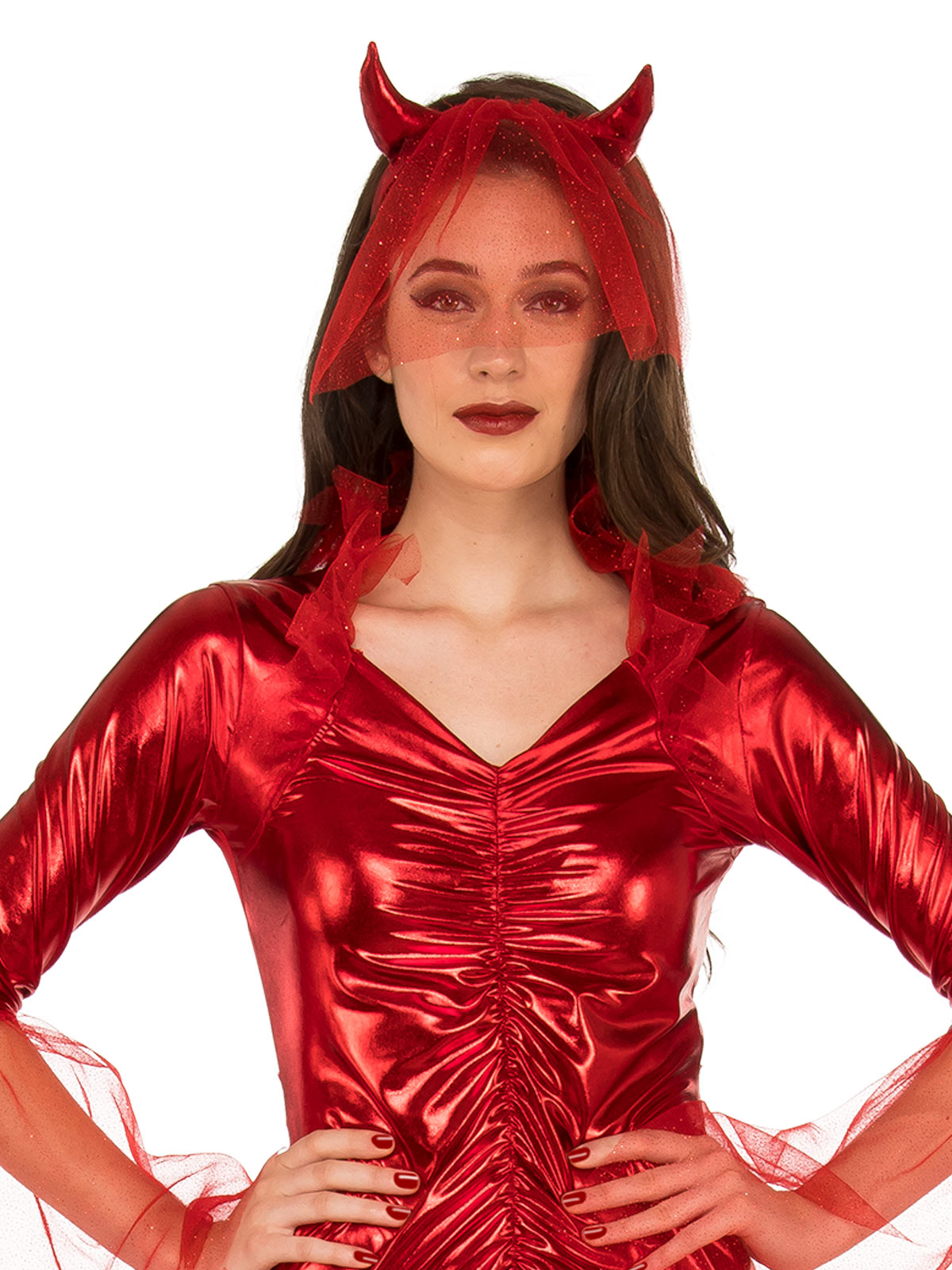 RED DEVIL BRIDE COSTUME, ADULT - STD - Back