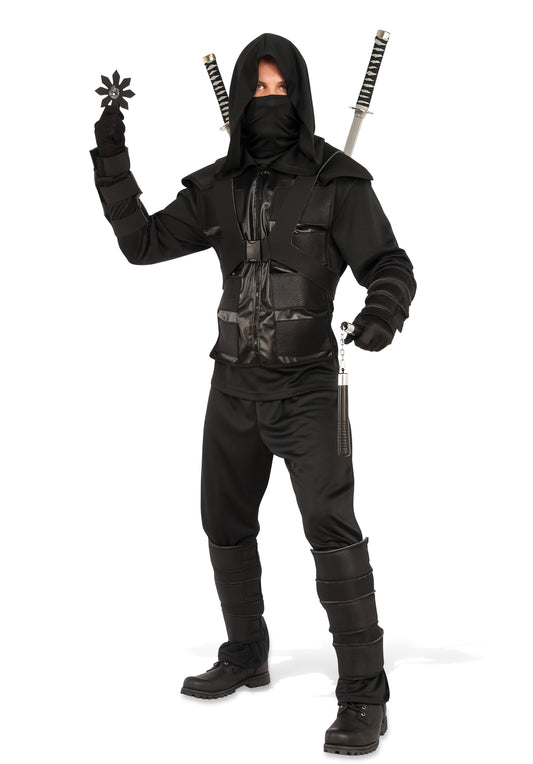 DARK NINJA COSTUME, ADULT - Front