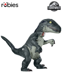 VELOCIRAPTOR BLUE INFLATABLE COSTUME, ADULT - STD - Front