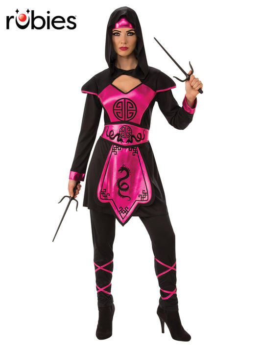 PINK NINJA WARRIOR COSTUME, ADULT - Front