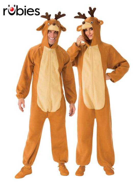 REINDEER ONESIE JUMPSUIT, ADULT - Front