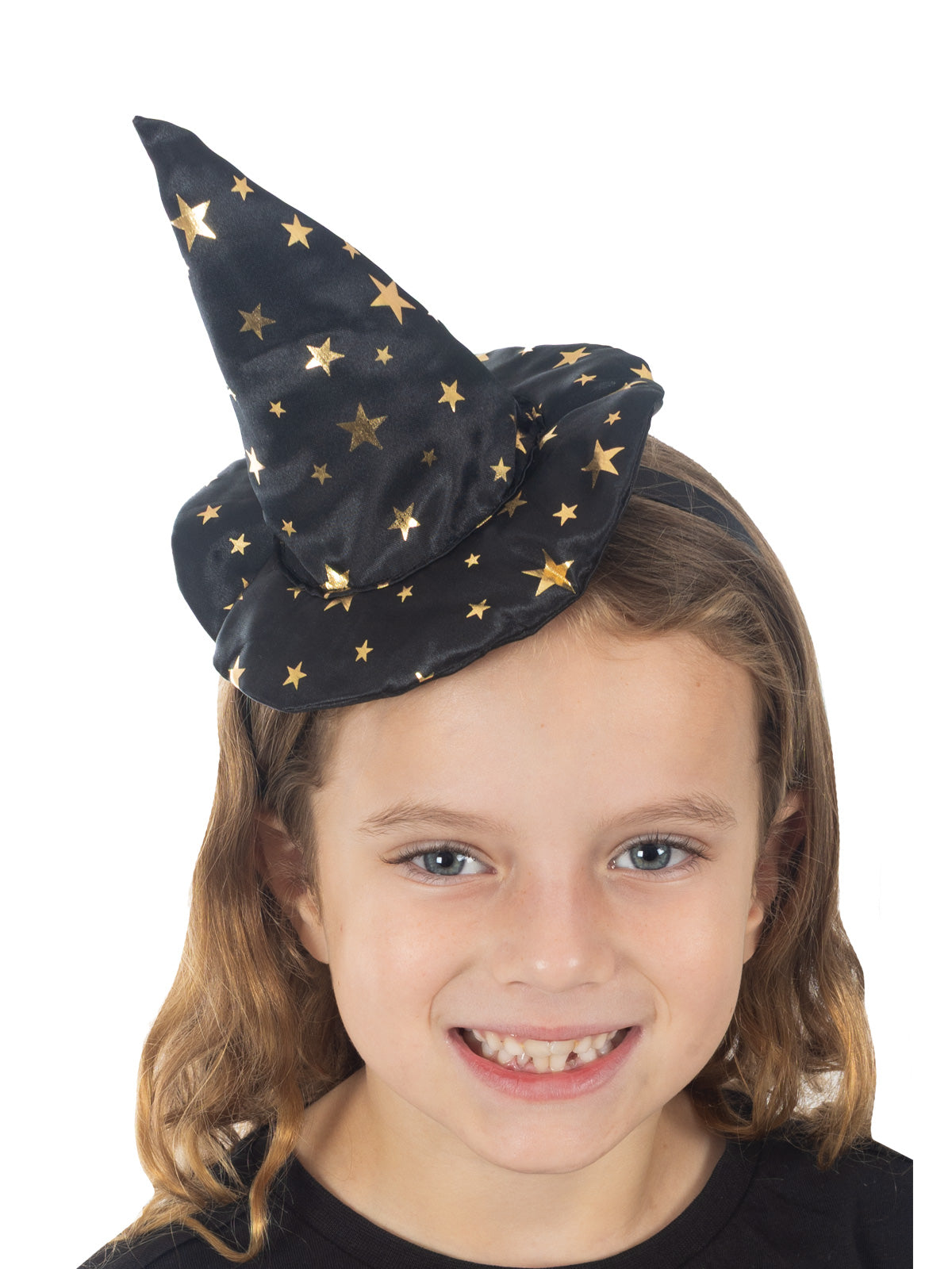 WITCH BLACK &amp; GOLD STAR HEADBAND - CHILD - Side