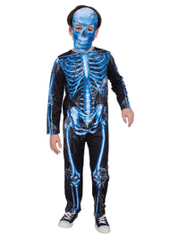 SKELETON NEON BLUE COSTUME, CHILD - Side