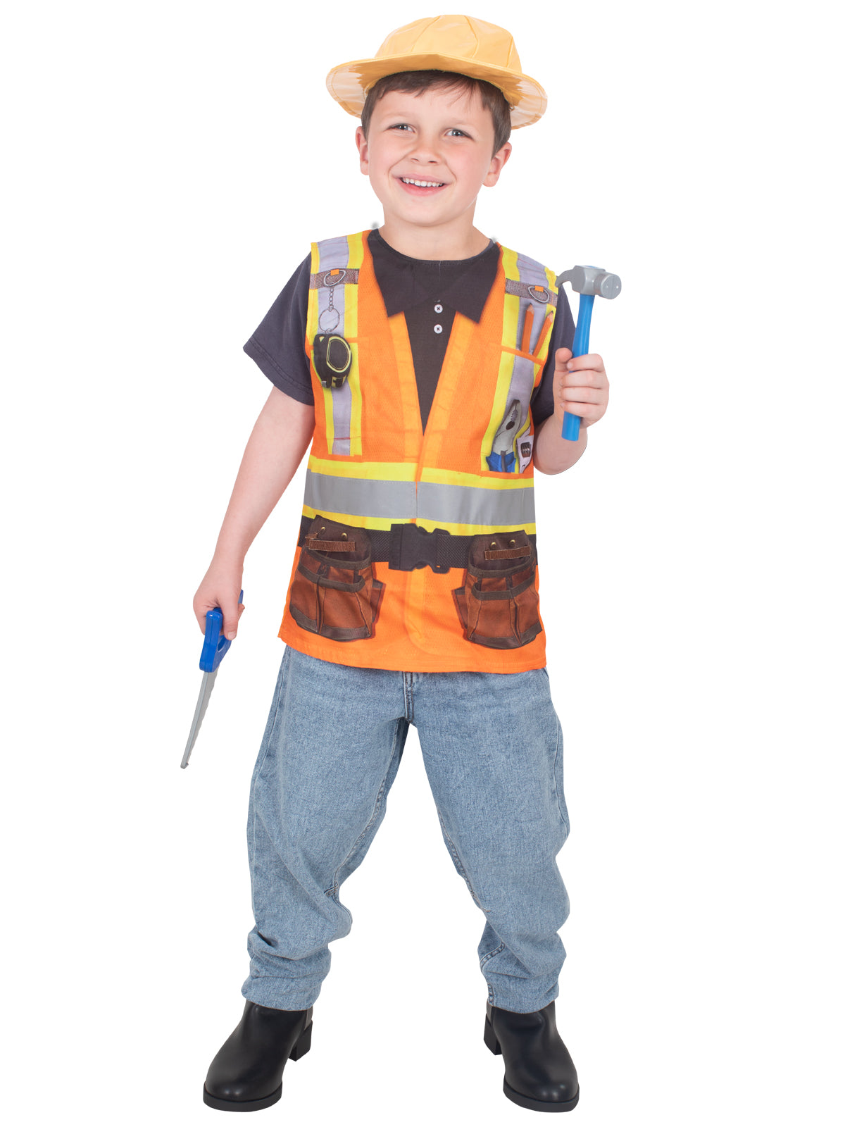 CONSTRUCTION WORKER COSTUME, CHILD - Back