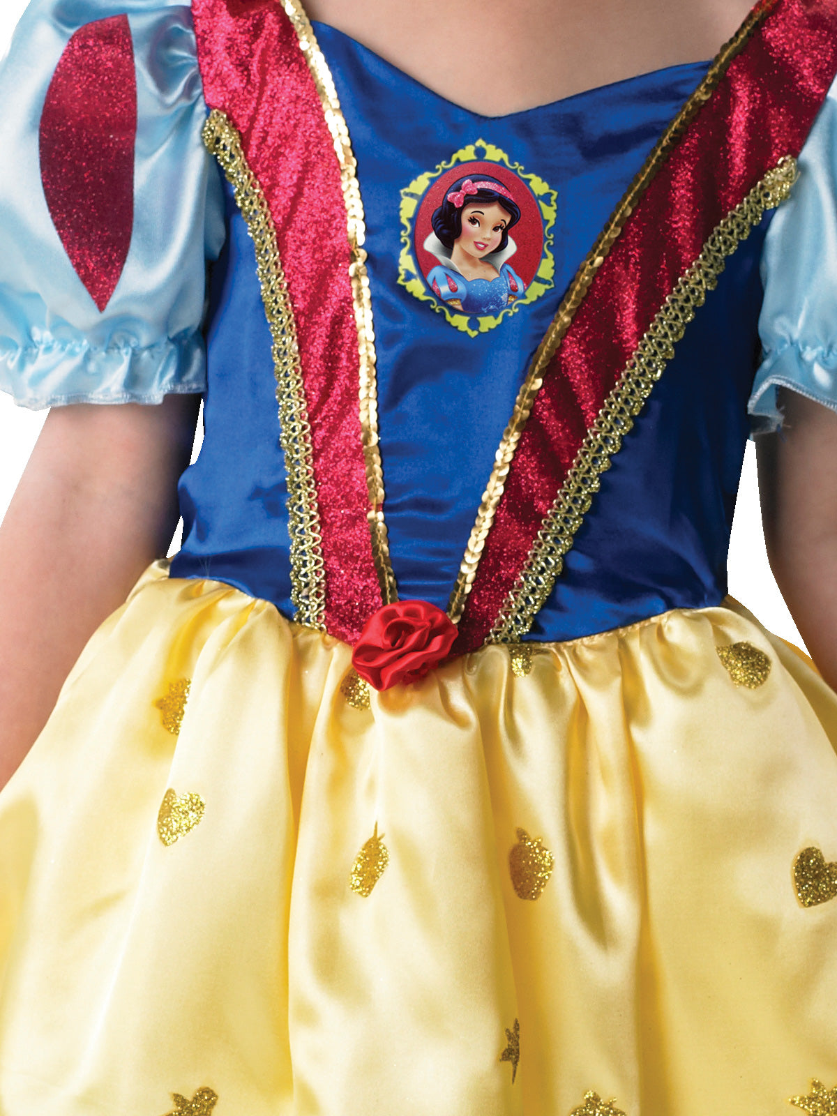 SNOW WHITE GLITTER DELUXE COSTUME, CHILD - M - Side