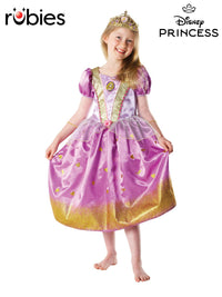 RAPUNZEL GLITTER DELUXE COSTUME, CHILD - M - Front