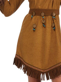 NATIVE AMERICAN WOMANS COSTUME, ADULT - STD - Side