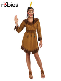 NATIVE AMERICAN WOMANS COSTUME, ADULT - STD - Front