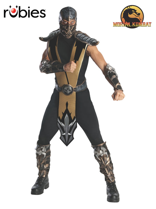 MORTAL KOMBAT SCORPION COSTUME, ADULT - STD - Front