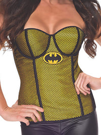 BATGIRL FISHNET OVERLAY CORSET, ADULT - Back