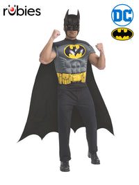 BATMAN MUSCLE CHEST SHIRT, ADULT - Front