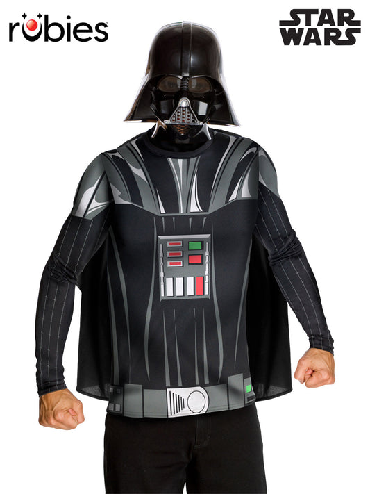 DARTH VADER CLASSIC COSTUME TOP &amp; MASK, ADULT - Front