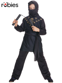 BLACK NINJA COSTUME, CHILD - 4-6 YRS - Front