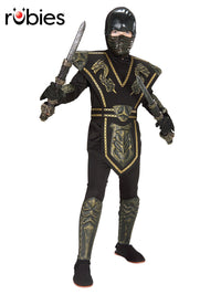 GOLD DRAGON NINJA WARRIOR DELUXE COSTUME, CHILD - Front