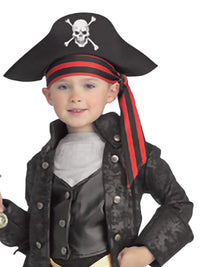 CAPTAIN BLACK DELUXE COSTUME, CHILD - M - Back