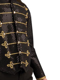 MICHAEL JACKSON DELUXE BLACK MILITARY JACKET, CHILD - Back
