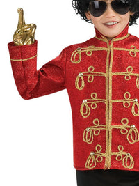 MICHAEL JACKSON DELUXE RED MILITARY JACKET, CHILD - Back