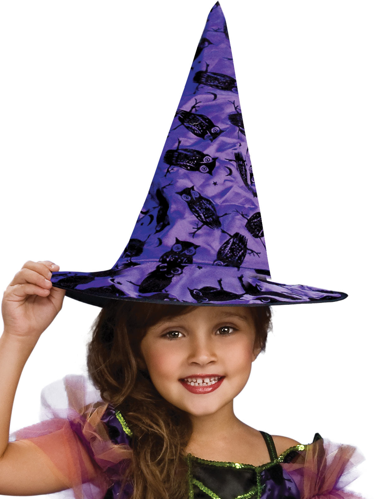 LIGHT UP PURPLE AND ORANGE WITCH COSTUME, CHILD - Back