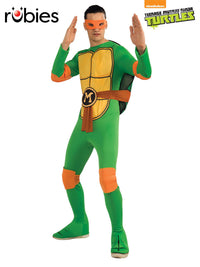 TMNT MICHELANGELO COSTUME, ADULT - Front