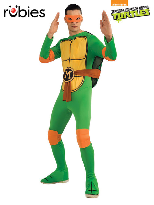 TMNT MICHELANGELO COSTUME, ADULT - Front