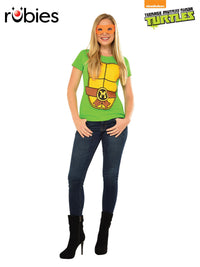 TMNT MICHELANGELO LADIES TEE, ADULT - Front