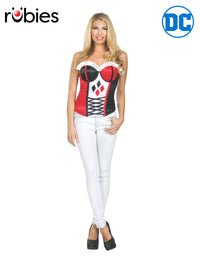 HARLEY QUINN CORSET, ADULT - Front