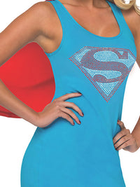 SUPERGIRL RHINESTONE TANK DRESS, ADULT - Back